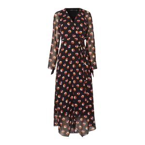 Karen Millen Black Sheer Sleeve Wrap Dress sz 4 Color Pop Wrap Dress